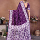 Anaita Dark Purple Handmade Bandhej Viscose Silk Saree With Blouse