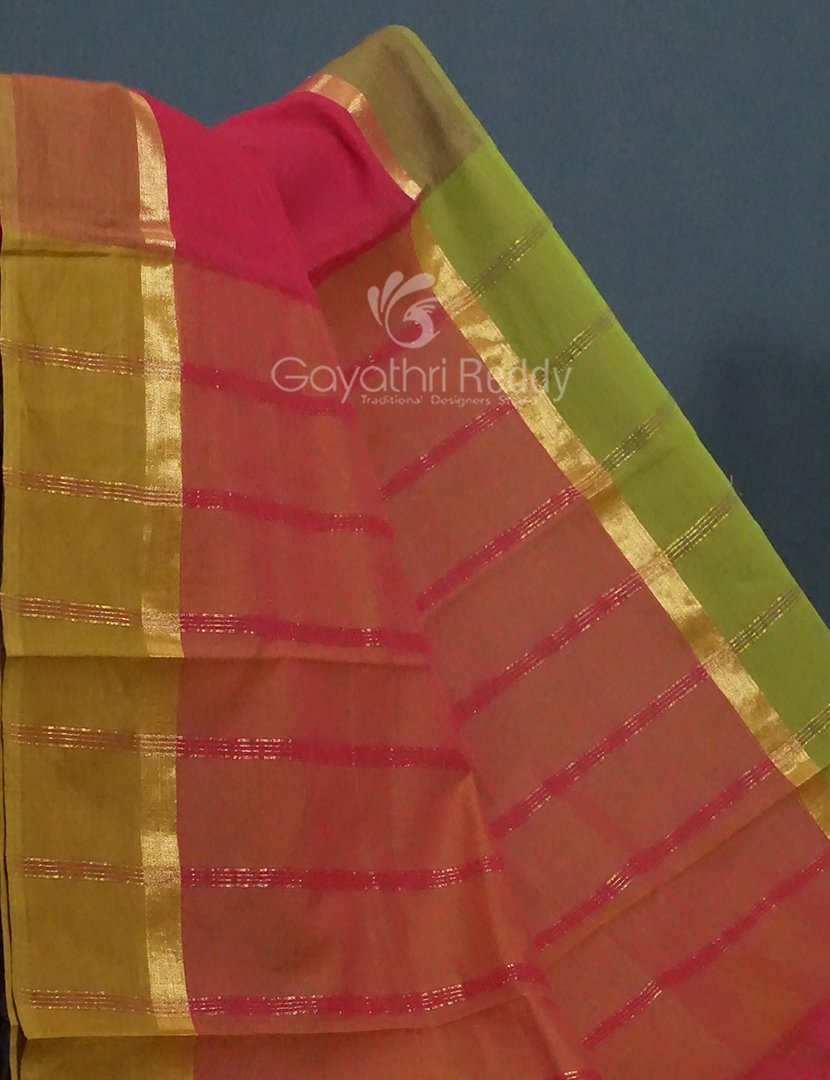 Dual Shades of Pinkish Pure Mangalgiri Cotton By Gayathri Reddy Designer Studio | Swadesiicart
