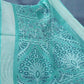 Shades of Light Rama Green Colour Floral Print Semi Chanderi Saree By Gayathri Reddy Designer Studio | Swadesiicart