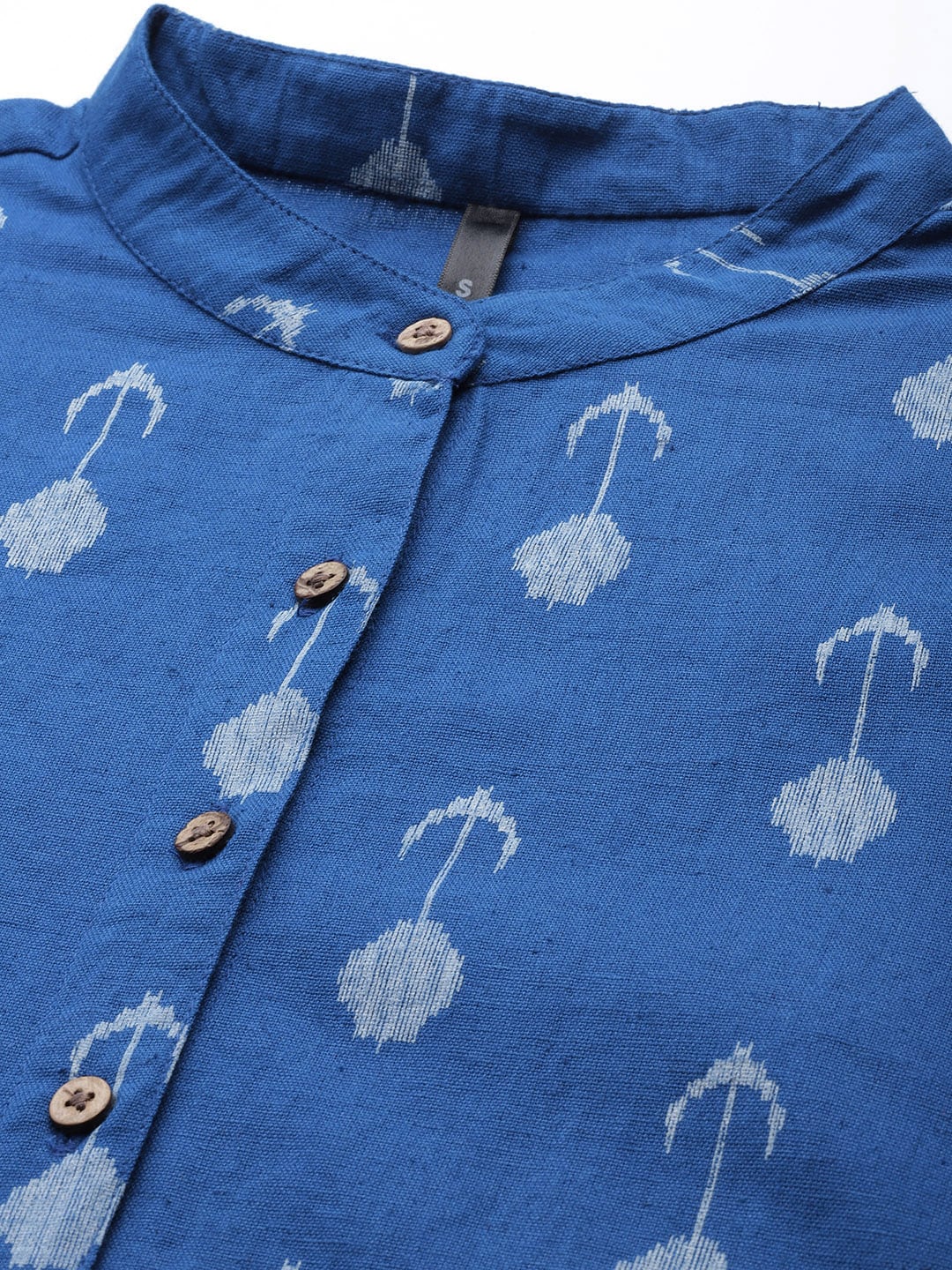 HERE&NOW Women Blue & White Ethnic Motifs Printed Kurta - Swadesiicart