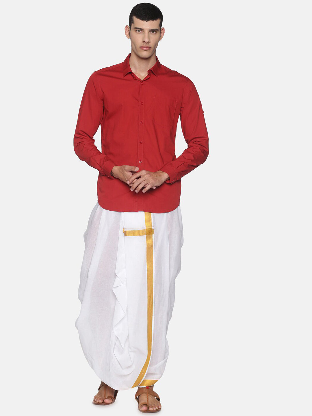 Sethukrishna Men White Readymade Cotton Dhoti | Swadesiicart