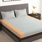 Story@home Tango Blue & White Printed 240 TC King Bedsheet with 2 Pillow Covers - Swadesiicart