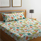 BOMBAY DYEING Serenita Yellow Geometric Cotton 144 TC King Bedsheet & 2 Pillow Covers - Swadesiicart