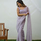Vamsee Vijaysitara Lavender Organza Saree - Swadesiicart