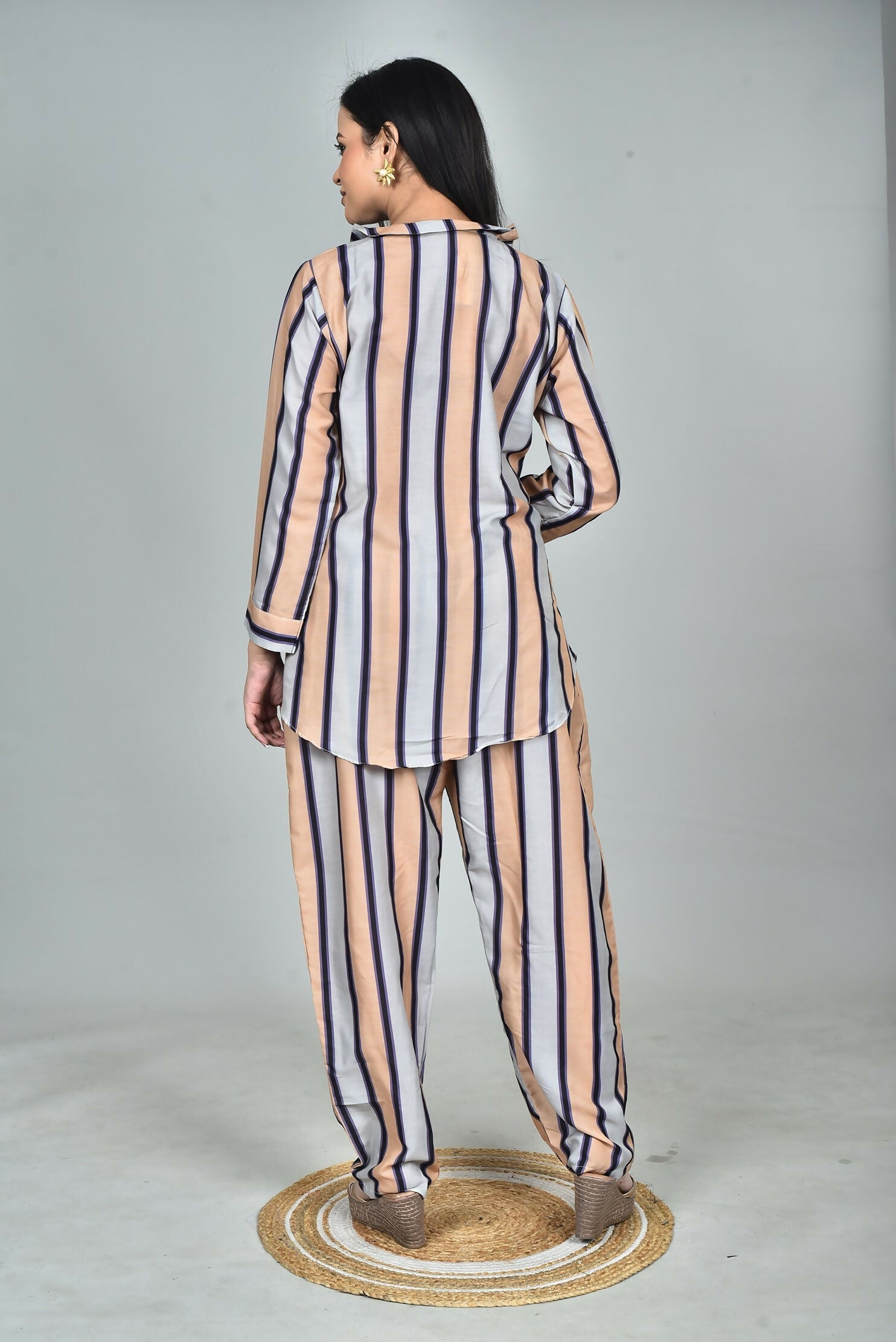 Morchari Digital Print Semi Muslin Co-Ord Set Top & Trouser-Multicolor - Swadesiicart