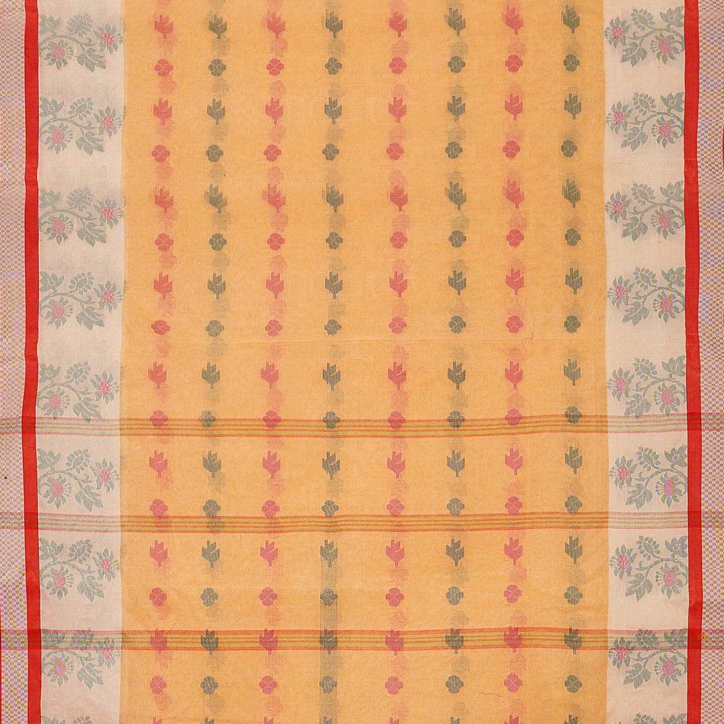 Exclusive Collection 100% Pure Cotton Yellow Tant Saree With Hand Weaving Work - Swadesiicart
