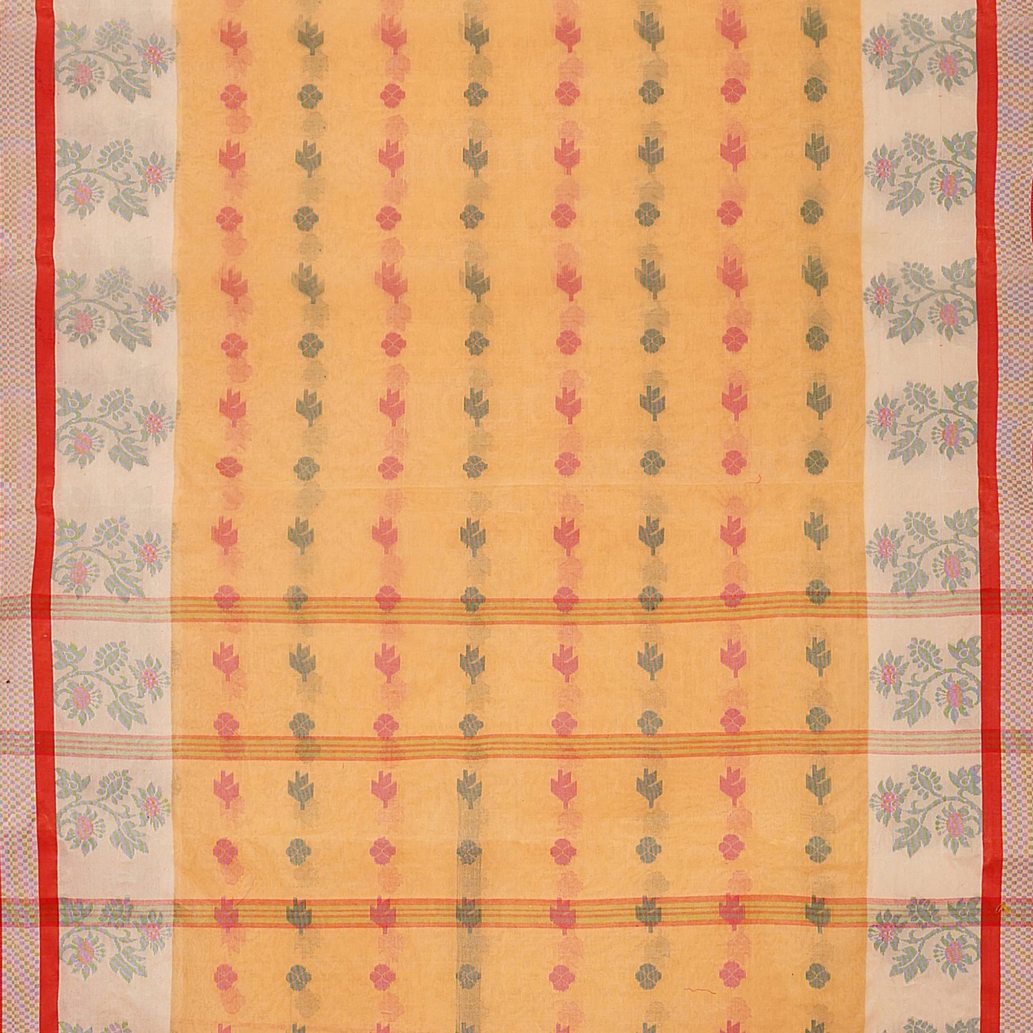 Exclusive Collection 100% Pure Cotton Yellow Tant Saree With Hand Weaving Work - Swadesiicart