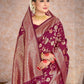 Vardha Plum Purple Woven Banarasi Saree | Swadesiicart