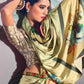 Anaita Green Pure Satin Silk With Zari Weaving Saree With Blouse