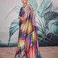 Anaita Purple Pure Satin Silk With Zari Weaving Saree With Blouse