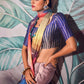 Anaita Purple Pure Satin Silk With Zari Weaving Saree With Blouse