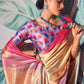 Anaita Cream Pure Satin Silk With Zari Weaving Saree With Blouse