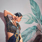 Anaita Navy Blue Pure Satin Silk With Zari Weaving Saree With Blouse