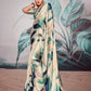 Anaita Off White Pure Satin Silk With Zari Weaving Saree With Blouse