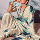 Anaita Off White Pure Satin Silk With Zari Weaving Saree With Blouse