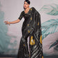 Anaita Black Pure Satin Silk With Zari Weaving Saree With Blouse