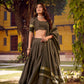 Lorenvalley Fashion Grey Chettinad Cotton Chex with Zari Weaving Work Lehenga Choli with Dupatta - Swadesiicart