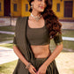 Lorenvalley Fashion Grey Chettinad Cotton Chex with Zari Weaving Work Lehenga Choli with Dupatta - Swadesiicart
