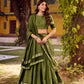Lorenvalley Fashion Mehendi Chettinad Cotton Chex with Zari Weaving Work Lehenga Choli with Dupatta - Swadesiicart