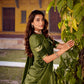 Lorenvalley Fashion Mehendi Chettinad Cotton Chex with Zari Weaving Work Lehenga Choli with Dupatta - Swadesiicart