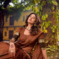Lorenvalley Fashion Brown Chettinad Cotton Chex with Zari Weaving Work Lehenga Choli with Dupatta - Swadesiicart