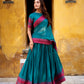 Lorenvalley Fashion Teal Pure Chanderi Thread Work Lehenga Choli with Dupatta - Swadesiicart