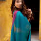 Lorenvalley Fashion Teal Pure Chanderi Thread Work Lehenga Choli with Dupatta - Swadesiicart