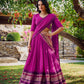 Lorenvalley Magenta Pure Chanderi Plain With Zari Weaving Work Border Lehenga Choli with Dupatta | Swadesiicart