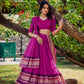 Lorenvalley Magenta Pure Chanderi Plain With Zari Weaving Work Border Lehenga Choli with Dupatta | Swadesiicart