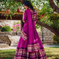 Lorenvalley Magenta Pure Chanderi Plain With Zari Weaving Work Border Lehenga Choli with Dupatta | Swadesiicart