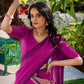 Lorenvalley Magenta Pure Chanderi Plain With Zari Weaving Work Border Lehenga Choli with Dupatta | Swadesiicart