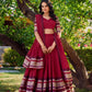 Lorenvalley Maroon Pure Chanderi Plain With Zari Weaving Work Border Lehenga Choli with Dupatta | Swadesiicart