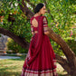 Lorenvalley Maroon Pure Chanderi Plain With Zari Weaving Work Border Lehenga Choli with Dupatta | Swadesiicart