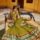 Lorenvalley Fashion Mehendi Pure Chanderi (Naylon) Zari Weaving Work Lehenga Choli with Dupatta - Swadesiicart