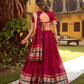 Lorenvalley Fashion Maroon Pure Chanderi (Naylon) Zari Weaving Work Lehenga Choli with Dupatta - Swadesiicart