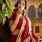Lorenvalley Fashion Maroon Pure Chanderi (Naylon) Zari Weaving Work Lehenga Choli with Dupatta - Swadesiicart