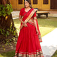Lorenvalley Fashion Red Pure Chanderi (Naylon) Zari Weaving Work Lehenga Choli with Dupatta - Swadesiicart