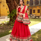 Lorenvalley Fashion Red Pure Chanderi (Naylon) Zari Weaving Work Lehenga Choli with Dupatta - Swadesiicart