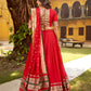 Lorenvalley Fashion Red Pure Chanderi (Naylon) Zari Weaving Work Lehenga Choli with Dupatta - Swadesiicart