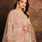 Anaita Peach Embroidered Net Anarkali Suit