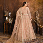 Anaita Peach Embroidered Net Anarkali Suit
