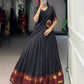 Lorenvalley Fashion Black Pure Chanderi Zari Weaving Work Lehenga Choli with Dupatta - Swadesiicart