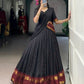 Lorenvalley Fashion Black Pure Chanderi Zari Weaving Work Lehenga Choli with Dupatta - Swadesiicart