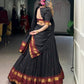 Lorenvalley Fashion Black Pure Chanderi Zari Weaving Work Lehenga Choli with Dupatta - Swadesiicart