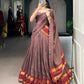 Lorenvalley Fashion Brown Pure Chanderi Zari Weaving Work Lehenga Choli with Dupatta - Swadesiicart