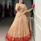 Lorenvalley Fashion Cream Pure Chanderi Zari Weaving Work Lehenga Choli with Dupatta - Swadesiicart