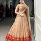 Lorenvalley Fashion Cream Pure Chanderi Zari Weaving Work Lehenga Choli with Dupatta - Swadesiicart