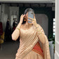 Lorenvalley Fashion Cream Pure Chanderi Zari Weaving Work Lehenga Choli with Dupatta - Swadesiicart