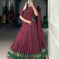 Lorenvalley Fashion Maroon Pure Chanderi Zari Weaving Work Lehenga Choli with Dupatta - Swadesiicart