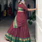 Lorenvalley Fashion Maroon Pure Chanderi Zari Weaving Work Lehenga Choli with Dupatta - Swadesiicart